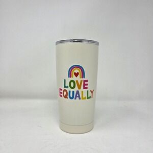 Love Equally Tumbler 17oz White Rainbow Insulated Stainless OCS Designs